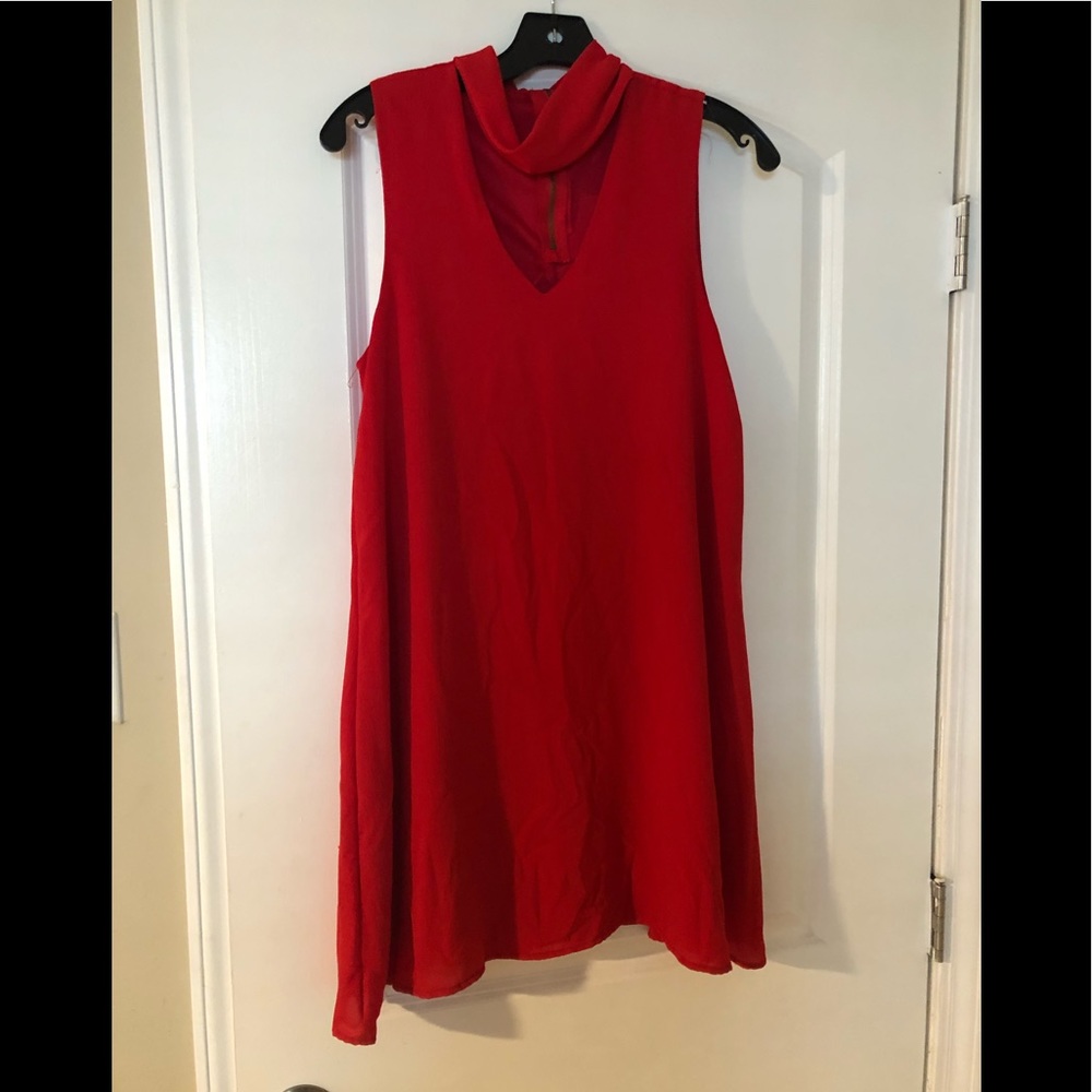 Red collared Dress